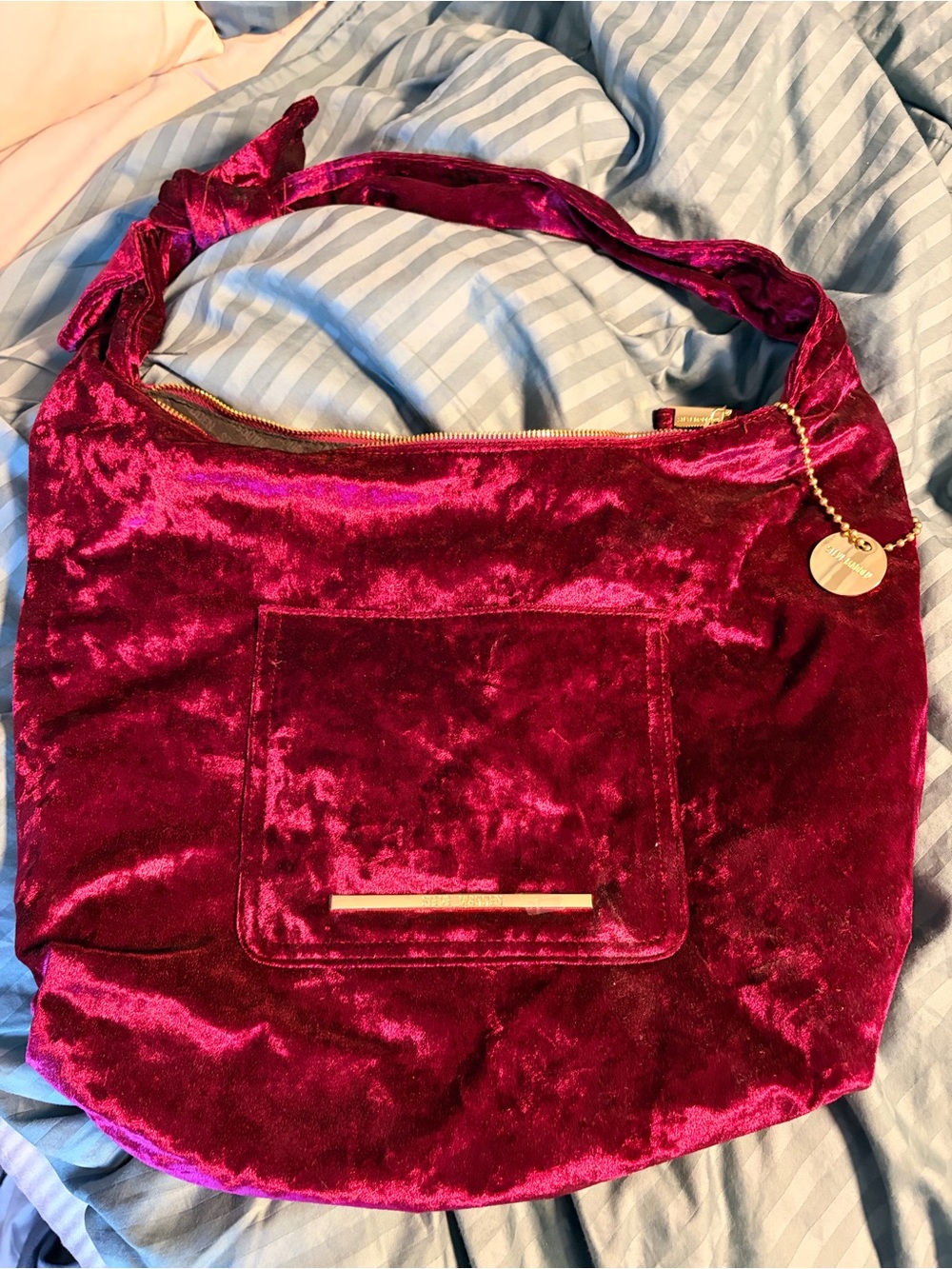 Steve Madden Velvet burgundy crushed velvet Shoulder bag